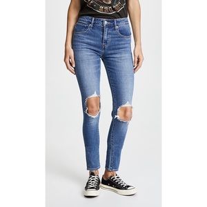Levi’s 721 distressed high rise skinny jeans